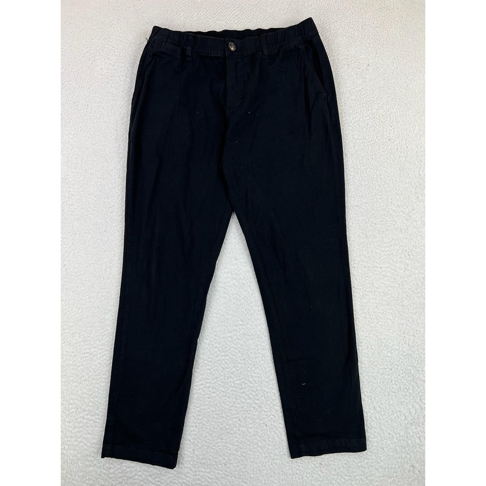 Cove USA Pants Mens 32x30 Black Slim Fit Stretch Chino Elastic Waist Tapered